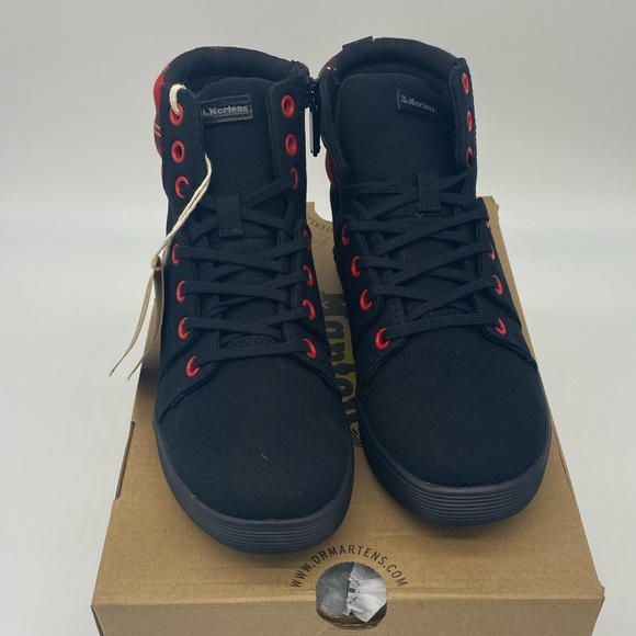 ROZARYA WOMEN'S CANVAS BOOTS Black + Red Stewart - Picture 16 of 16